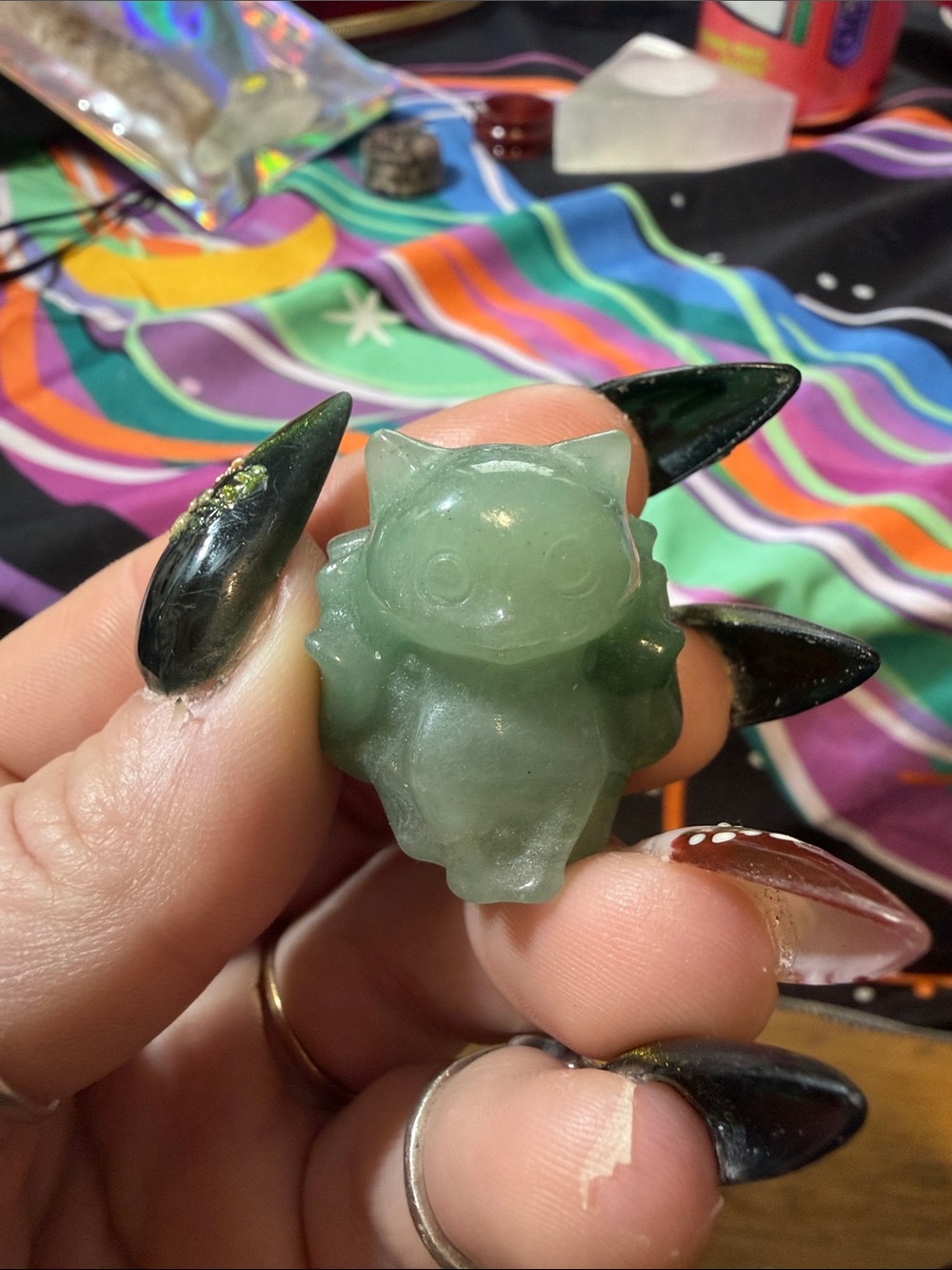Green Small Pet Figurine - green adventurine